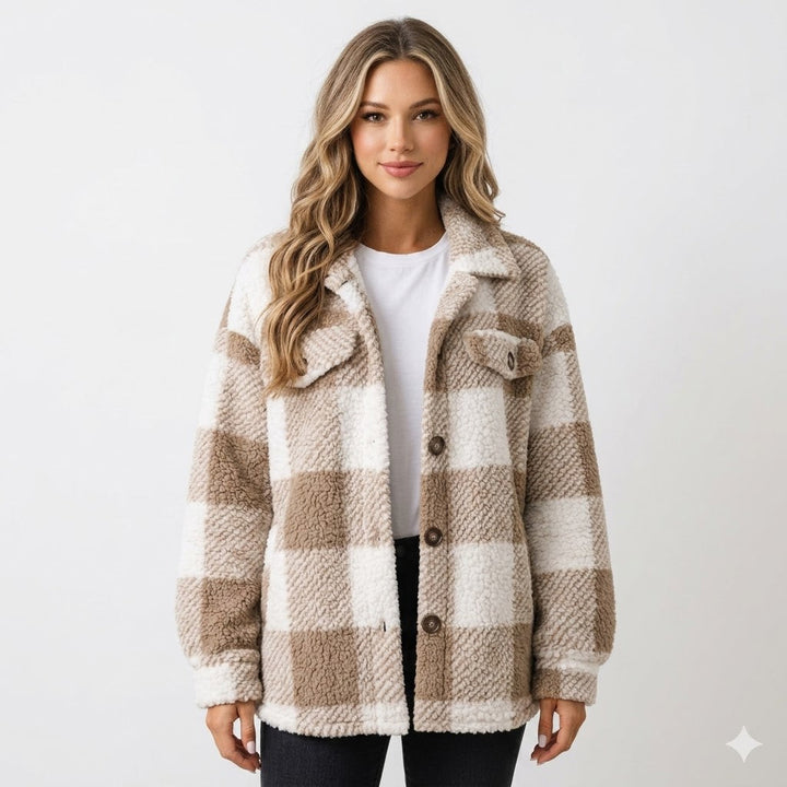 Jane | Camille Laurent Cozy Plaid Shirt Jacket