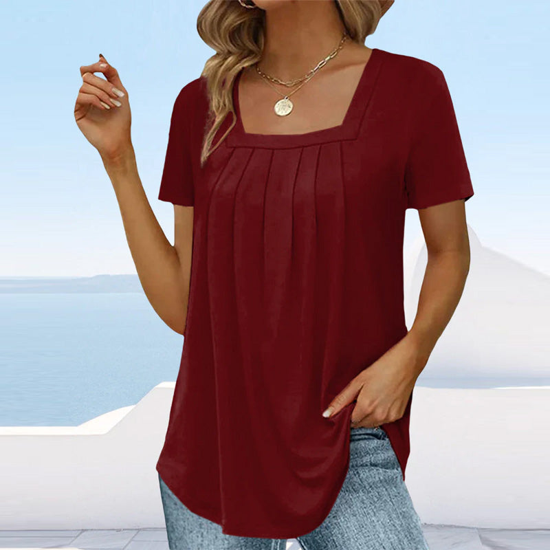 SVEA | Fließende Bluse mit Karree-Ausschnitt