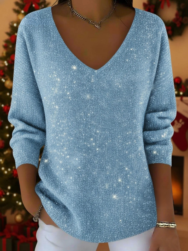 Jane | Festive V-Neck Sweater