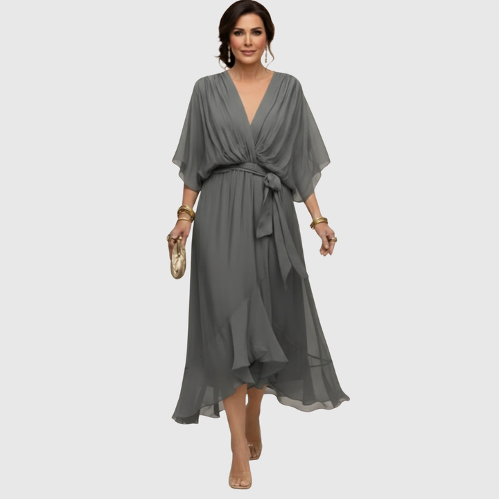 Tilly - Elegant V-Neck Chiffon Dress