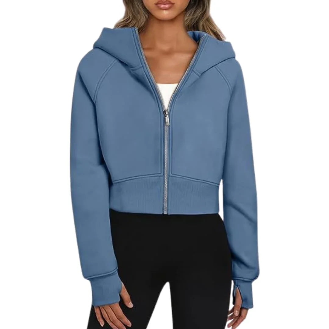Jane | Sophie Laurent Cropped Zip-Up Hoodie