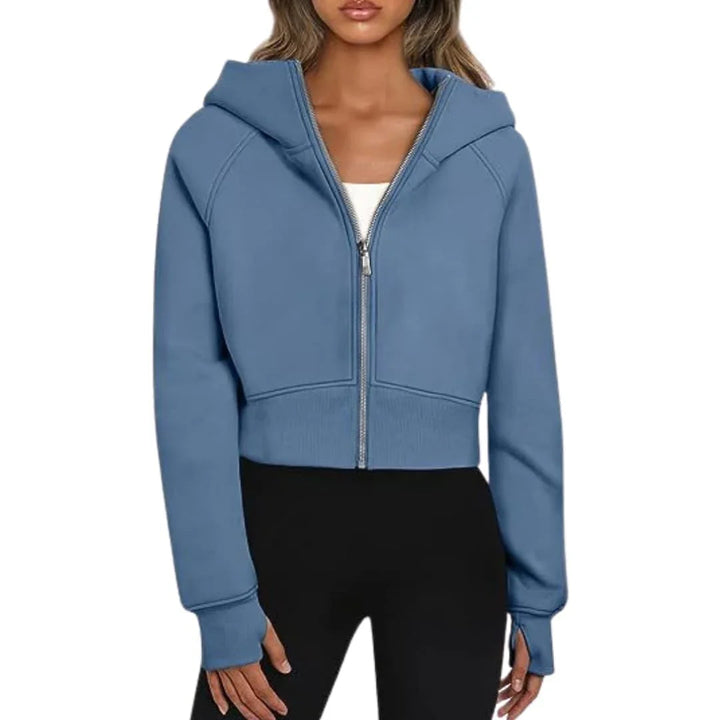 Jane | Sophie Laurent Cropped Zip-Up Hoodie