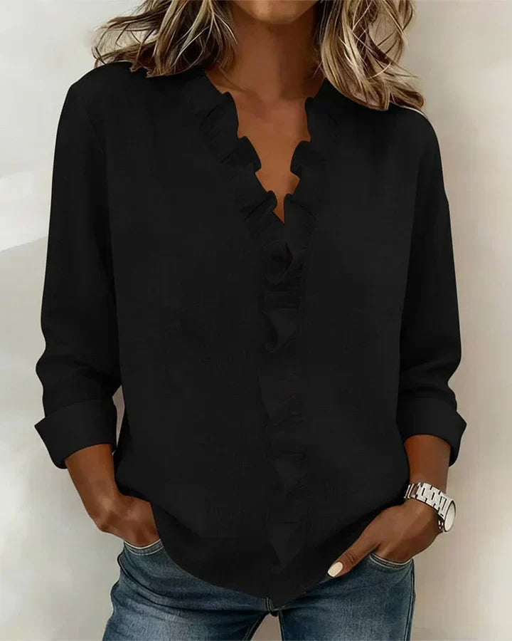 SVEA | Edle V-Ausschnitt Bluse