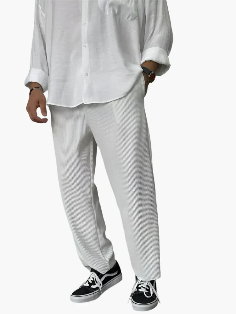 SVEA | Herren Relax Fit Plissee Hose – Eleganter und Bequemer Alltags- und Business-Look
