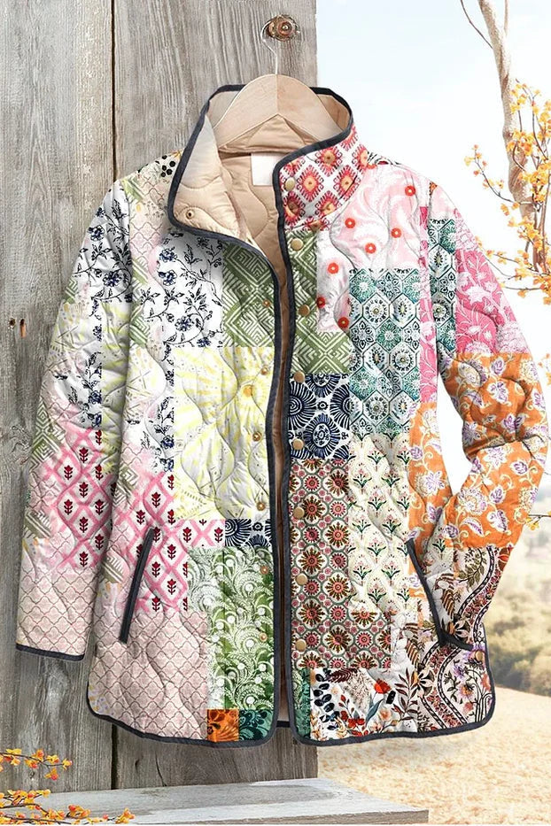 Quilted Jacket in Patchwork Look