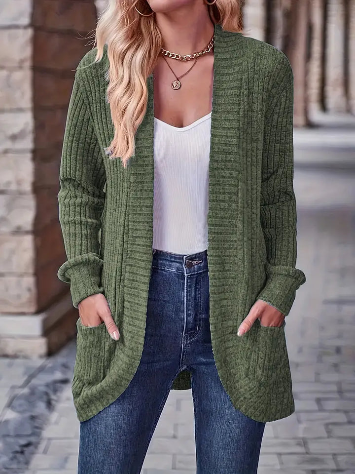 SVEA | Neva Eleganter Rippstrick-Cardigan mit Langen Ärmeln