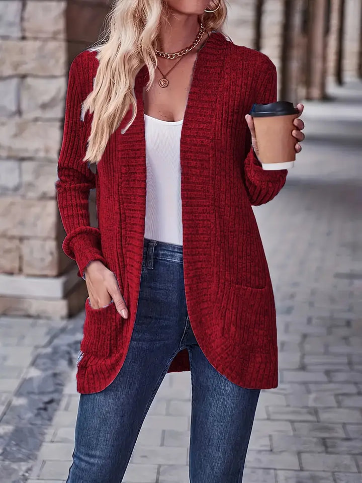 SVEA | Neva Eleganter Rippstrick-Cardigan mit Langen Ärmeln