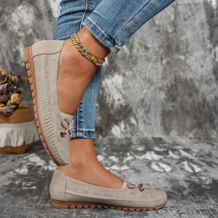 Sabine – Soft Comfort Loafers with Delicate Bow