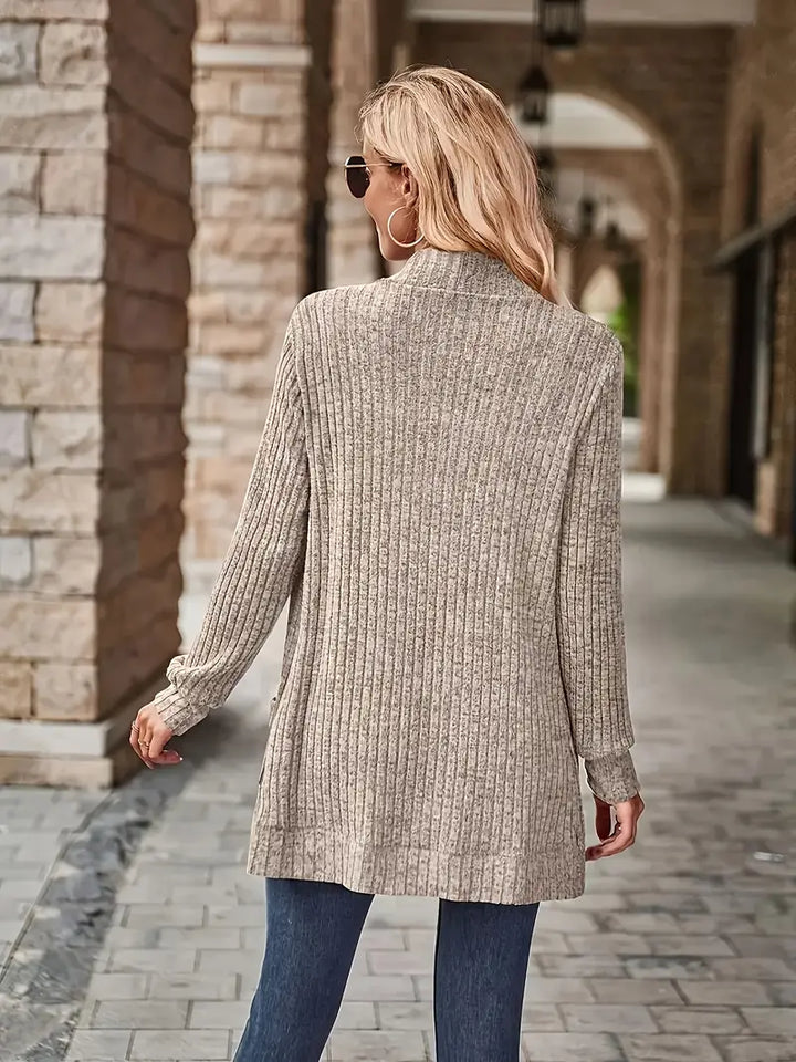 SVEA | Neva Eleganter Rippstrick-Cardigan mit Langen Ärmeln