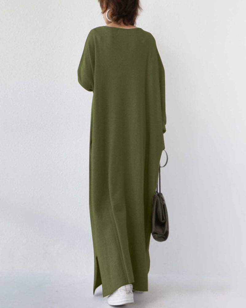 SVEA | Modisches Kleid mit langen Ärmeln und V-Ausschnitt