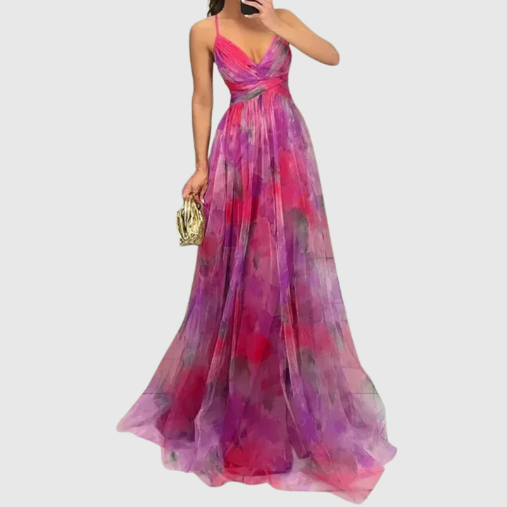 Alexa - Enchanting Floral Print Maxi Dress