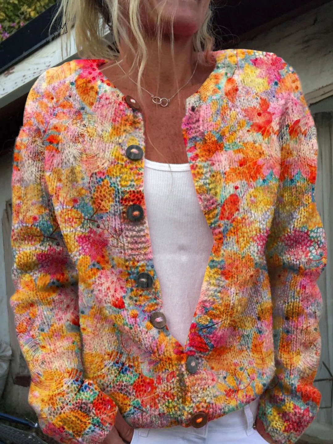 SVEA | Cardigan-Pullover mit Blumenmuster