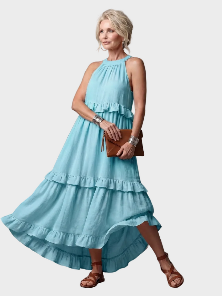 Katia - Maxi Dress with Halter Neck and Ruffles