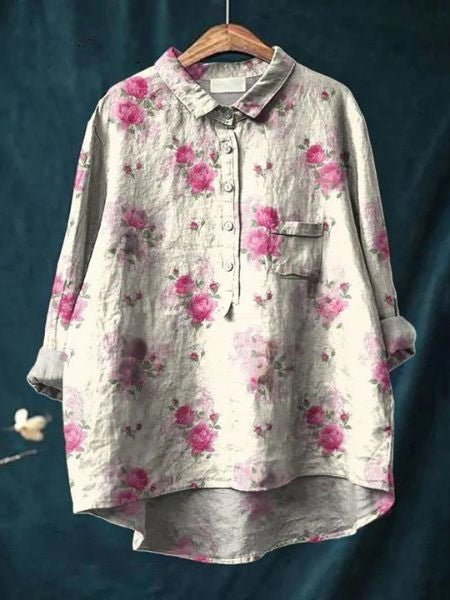SVEA | Florale Französische Vintage-Bluse
