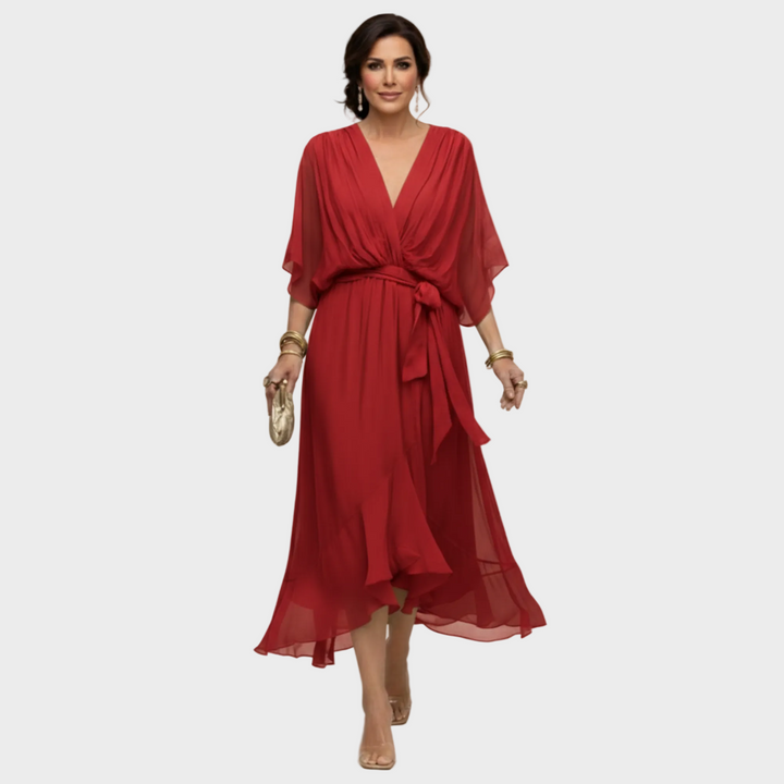 Monica Chiffon - Dress with a V-neck