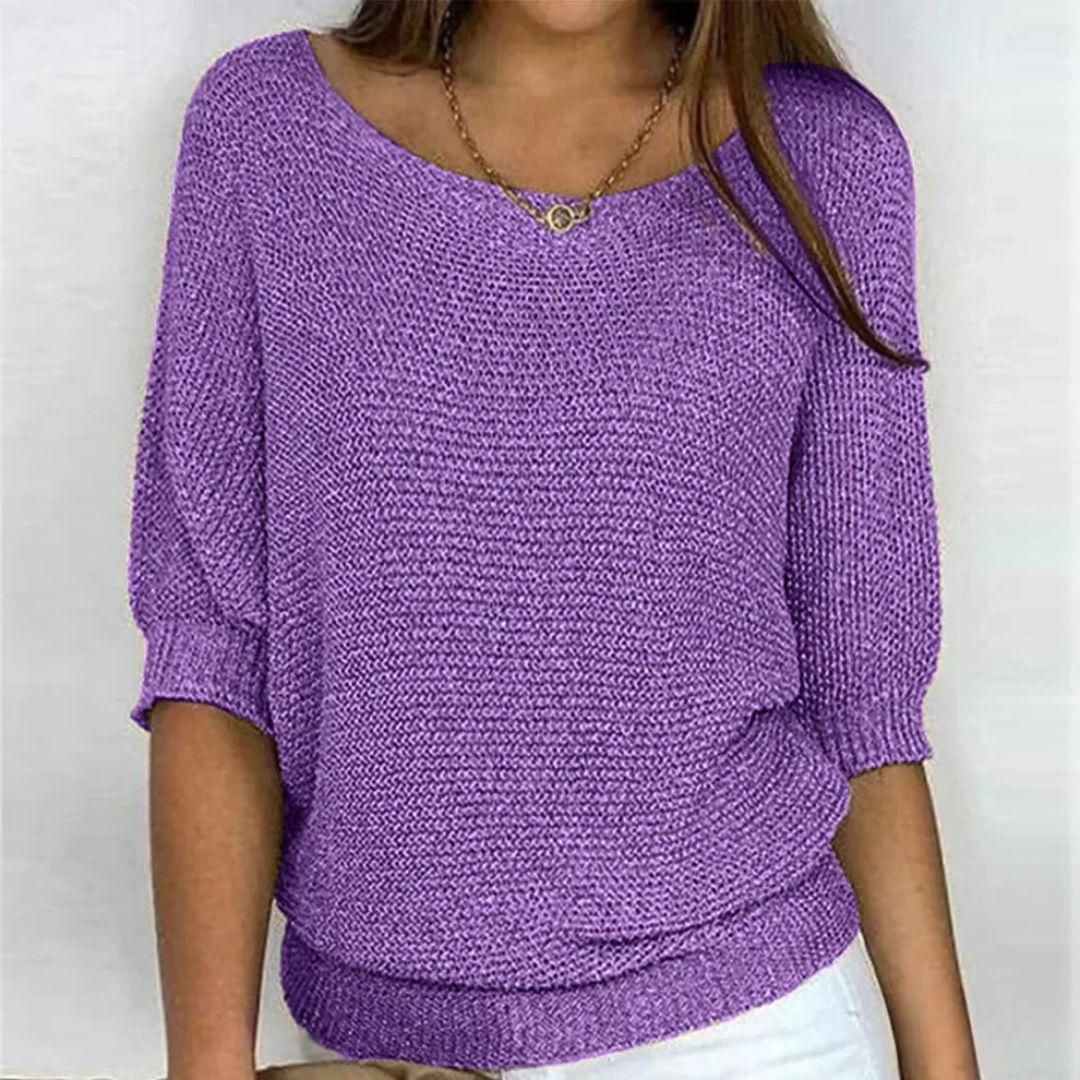 Jane | Elegant Short-Sleeve Merino Wool Sweater
