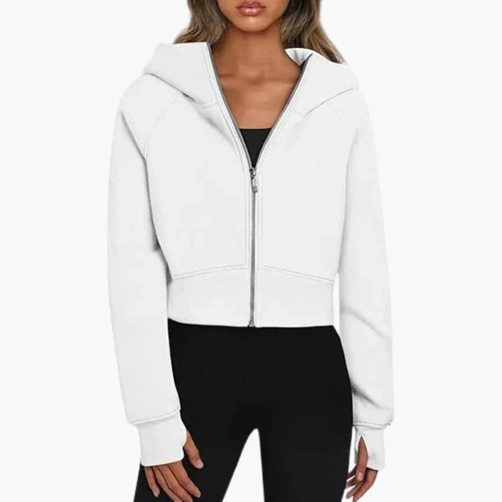 Jane | Sophie Laurent Cropped Zip-Up Hoodie