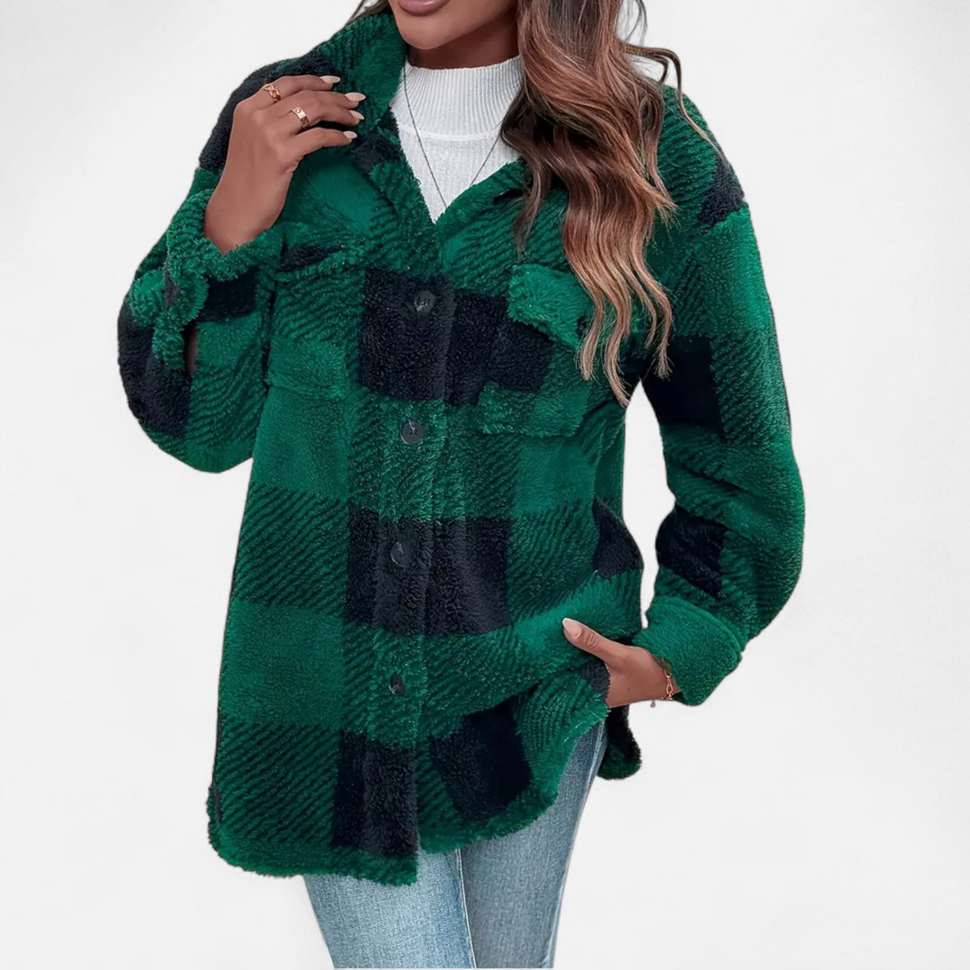 Jane | Sophie Laurent Plaid Plush Sherpa Jacket