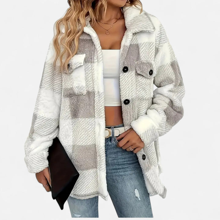Jane | Sophie Laurent Plaid Plush Sherpa Jacket