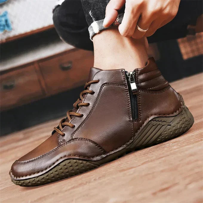 SVEA | Wadenhohe Stiefel aus echtem Leder für Herren