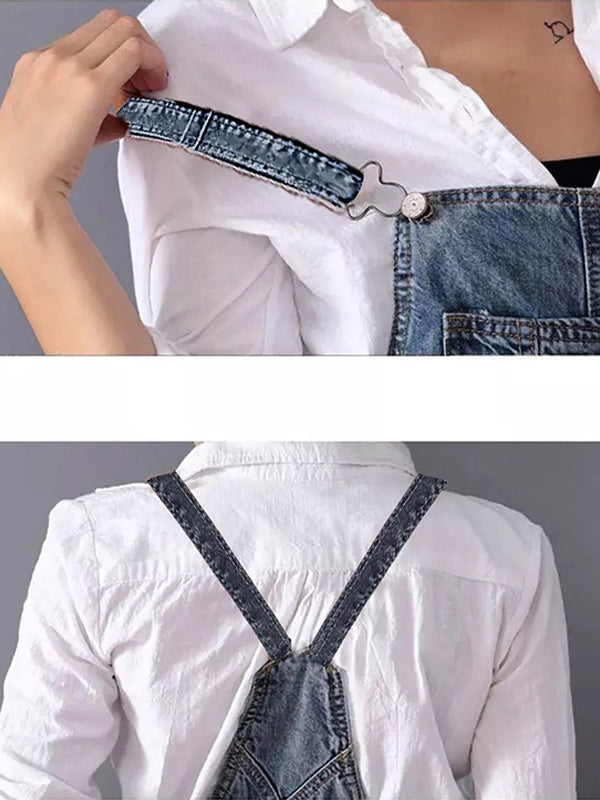 SVEA | Abgenutztes Jeanskleid mit Schlitz hinten