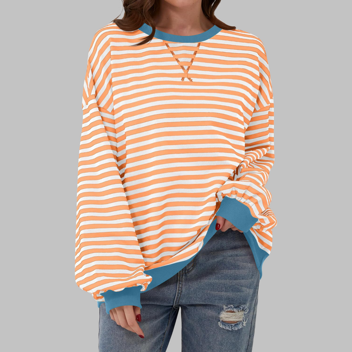 SVEA | Gestreiftes Langarm-Sweatshirt mit Rundhalsausschnitt