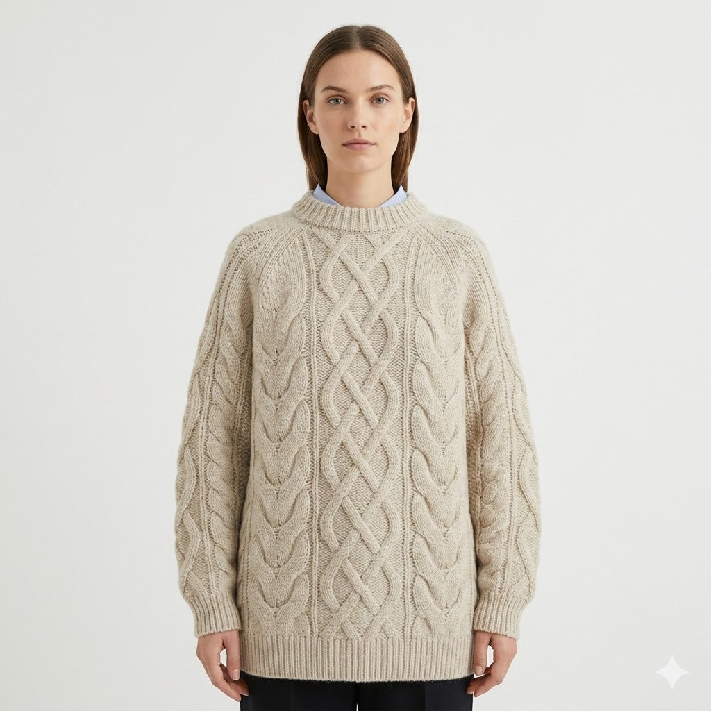 Jane | Oversized Cable-Knit Sweater – Warm Autumn Sweater