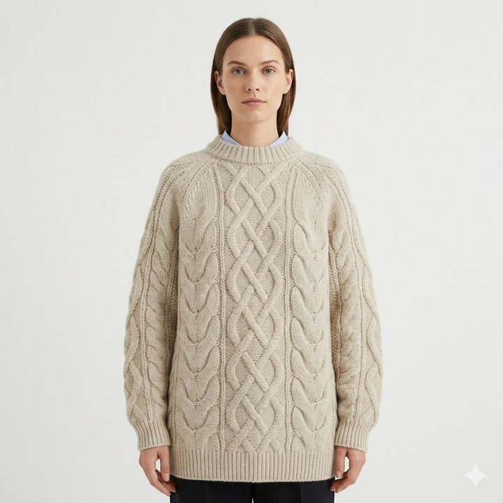Jane | Oversized Cable-Knit Sweater – Warm Autumn Sweater