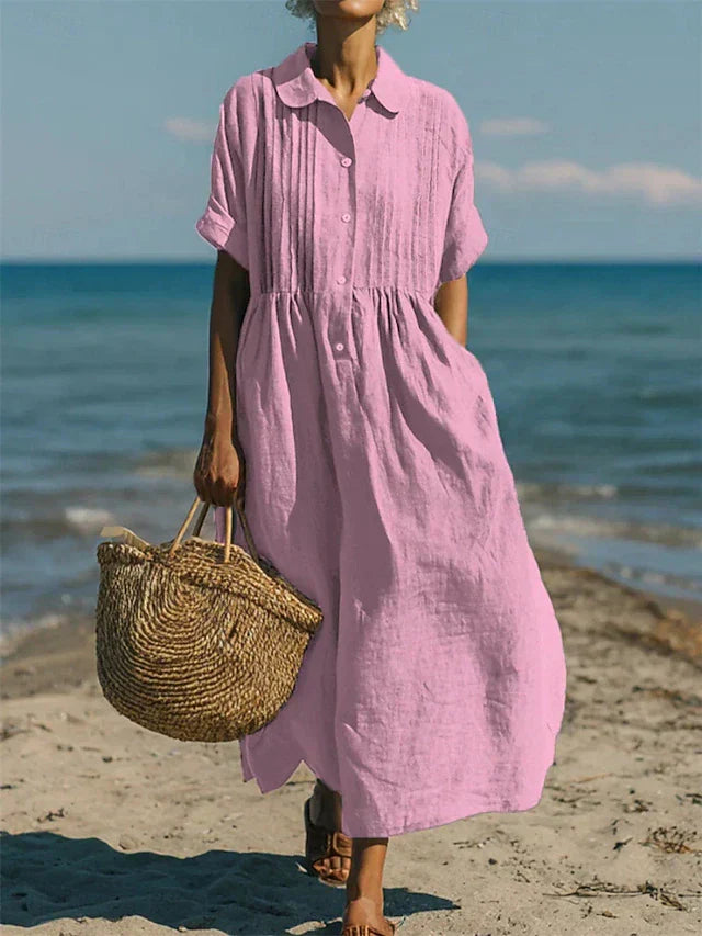 SVEA | Baumwollkleid mit Knöpfen