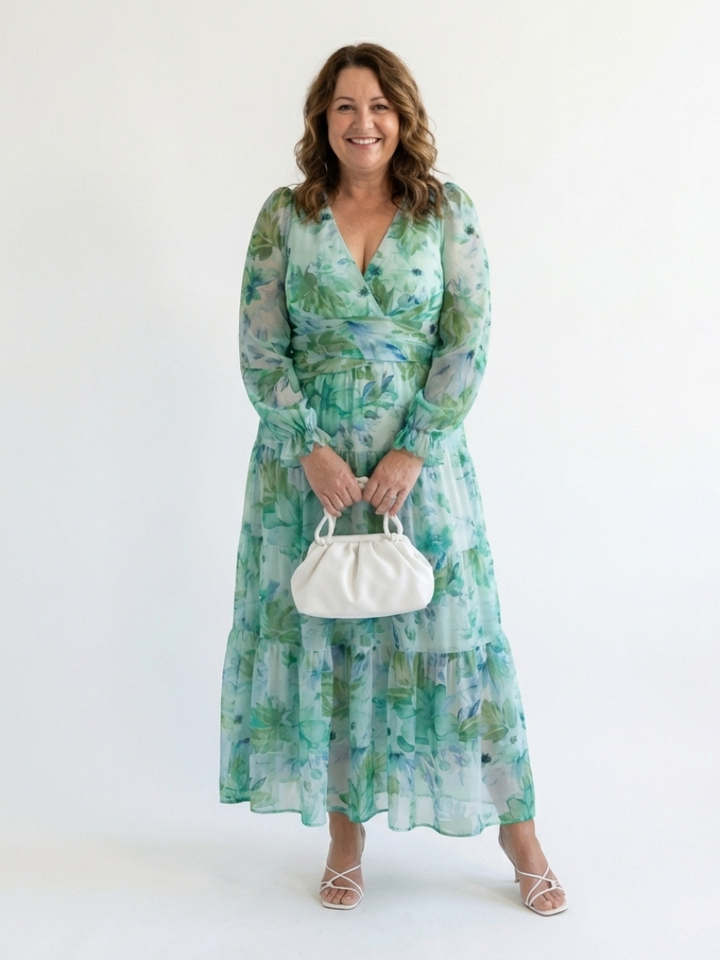 Althea - Long Sleeve Floral Maxi Dress