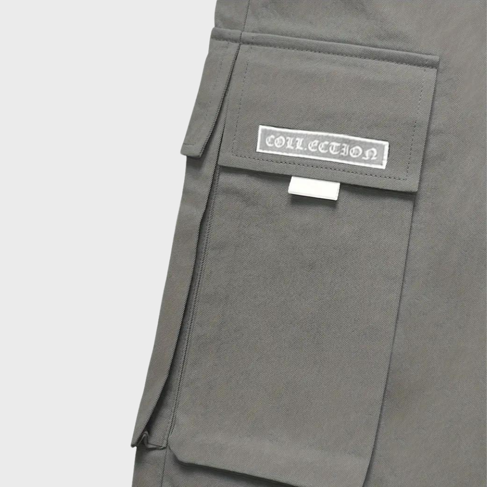 SVEA | Herren Cargo Jogginghose – Lila Streetwear-Hose mit Reißverschlusstaschen & Bündchen