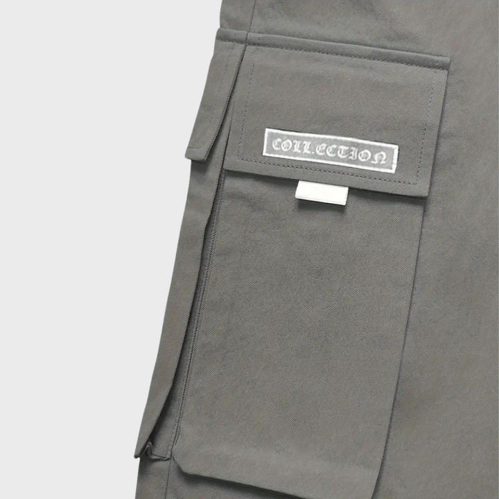 SVEA | Herren Cargo Jogginghose – Lila Streetwear-Hose mit Reißverschlusstaschen & Bündchen