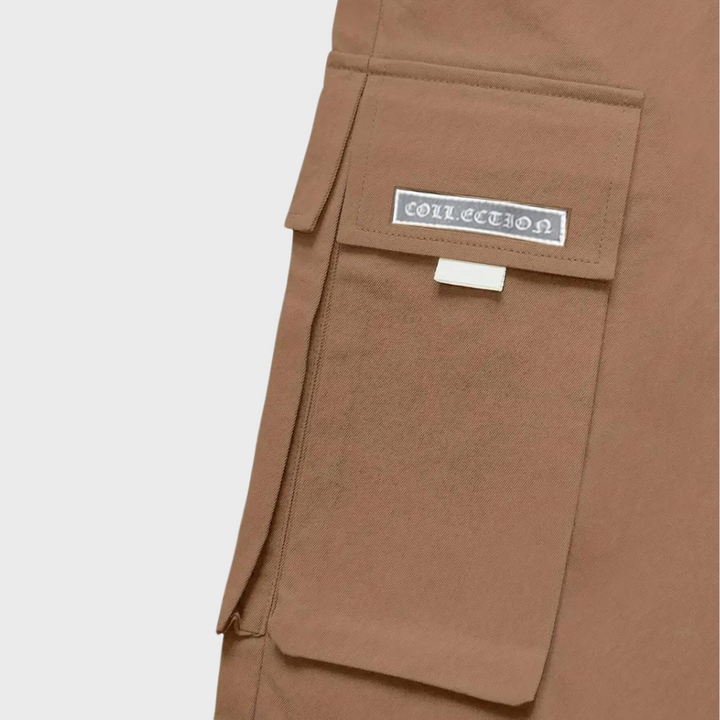 SVEA | Herren Cargo Jogginghose – Lila Streetwear-Hose mit Reißverschlusstaschen & Bündchen