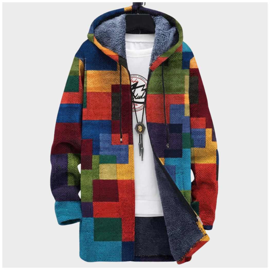 Muriel | Damen-Kapuzenmantel im Colorblock-Design