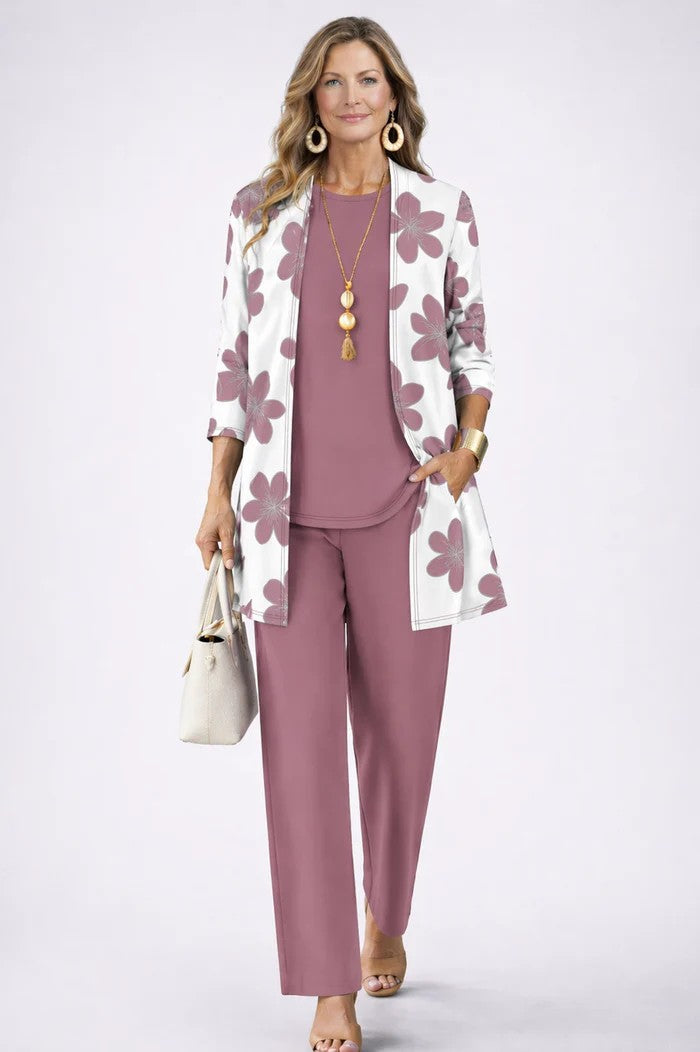 Relaxed Fit Loungewear Set with Cardigan and Wide Trousers
