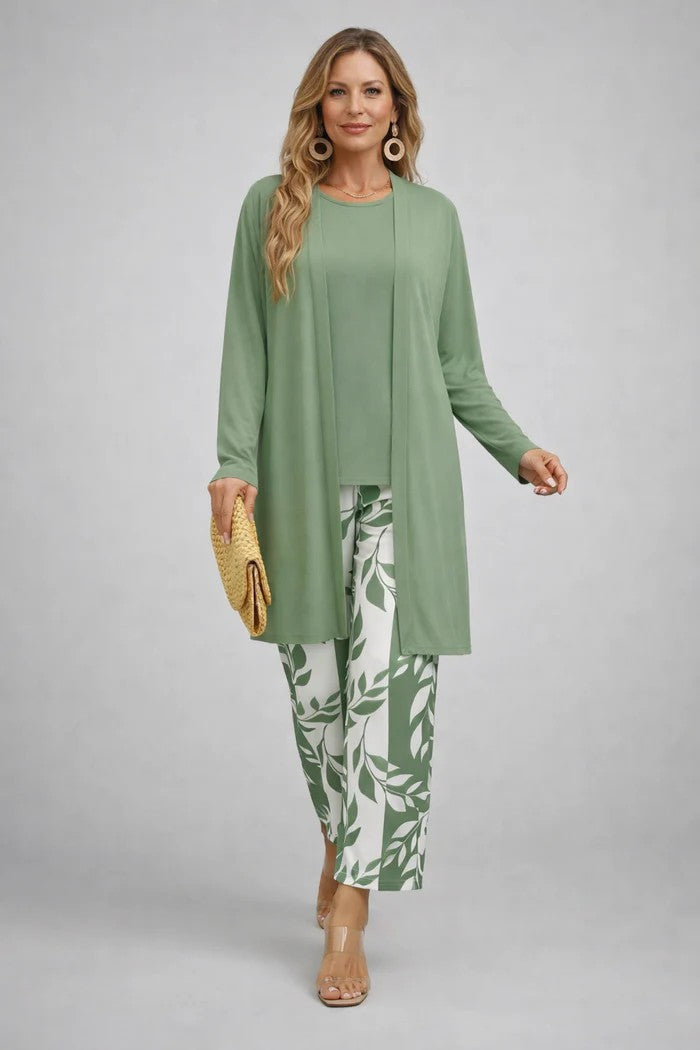 Relaxed Fit Loungewear Set with Cardigan and Wide Trousers