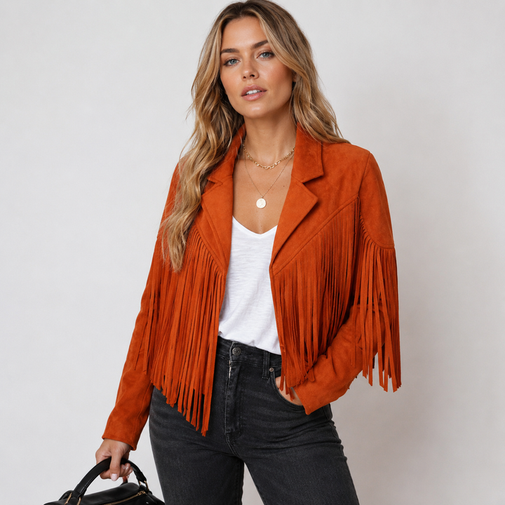 Jane | Cropped Fringed Suede Jacket