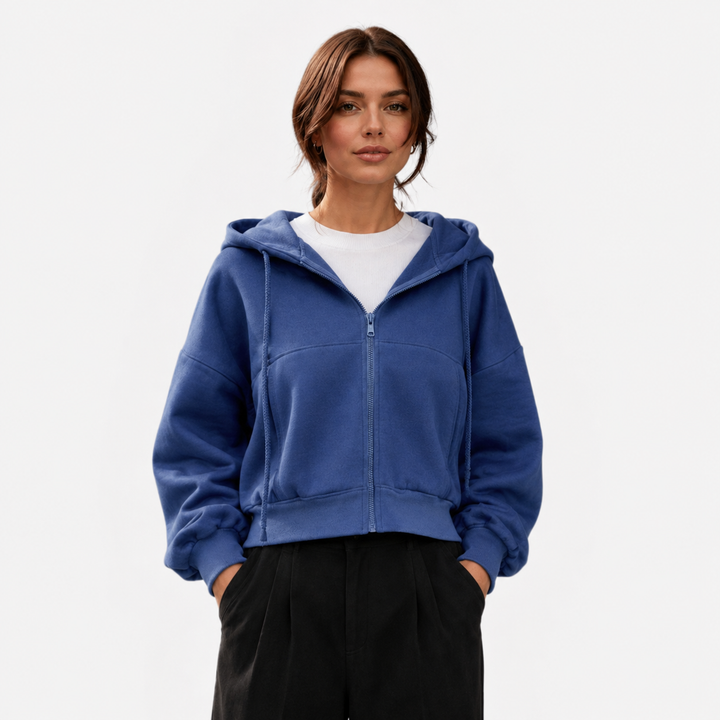 Jane | Cropped Zip-Up Hoodie