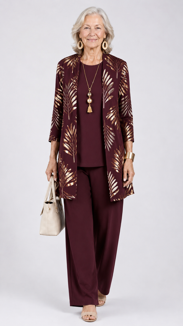 Relaxed Fit Loungewear Set with Cardigan and Wide Trousers