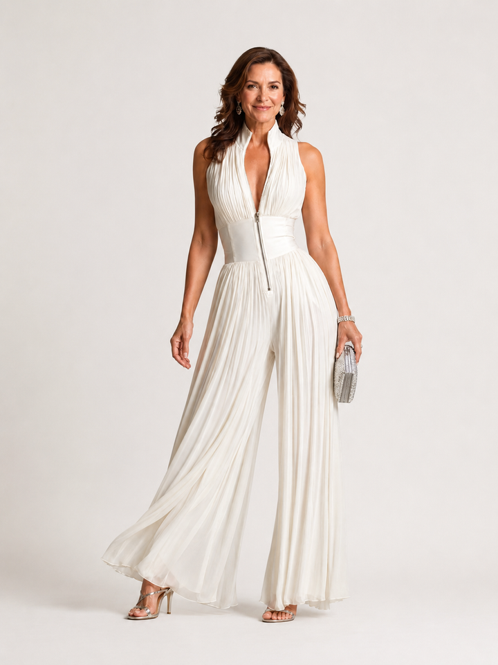 SVEA | Gefalteter Neckholder-Overall mit weitem Bein