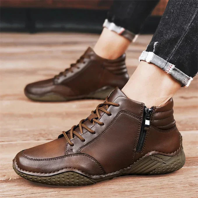 SVEA | Wadenhohe Stiefel aus echtem Leder für Herren