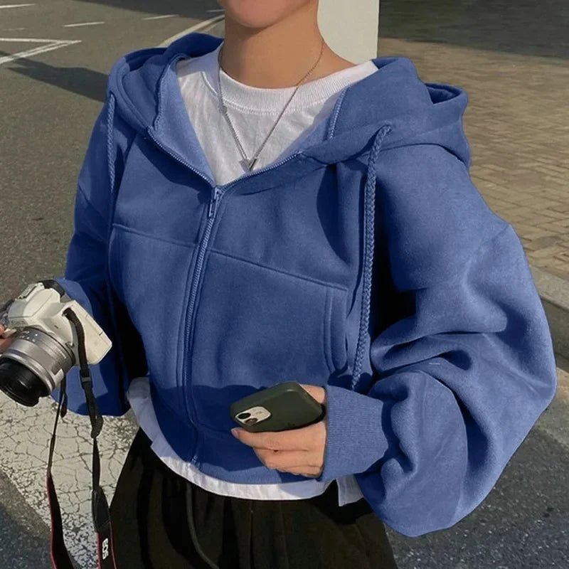 Jane | Cropped Zip-Up Hoodie
