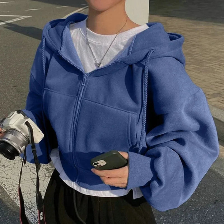 Jane | Cropped Zip-Up Hoodie