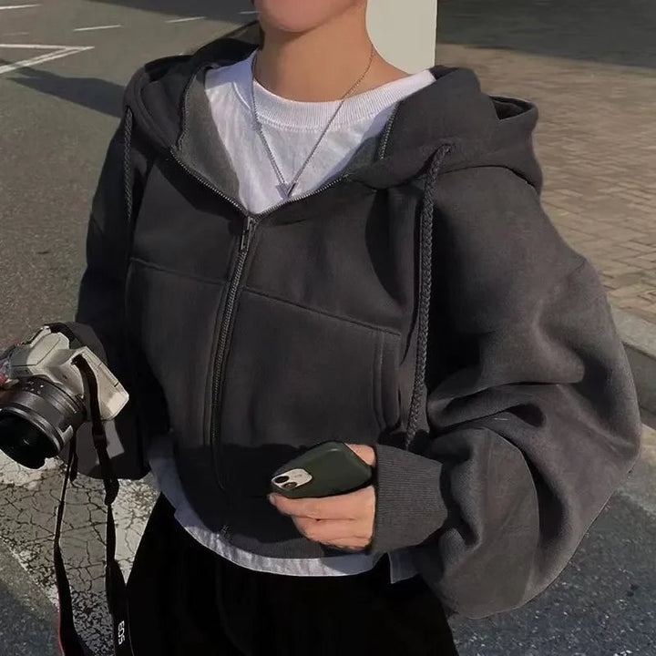 Jane | Cropped Zip-Up Hoodie