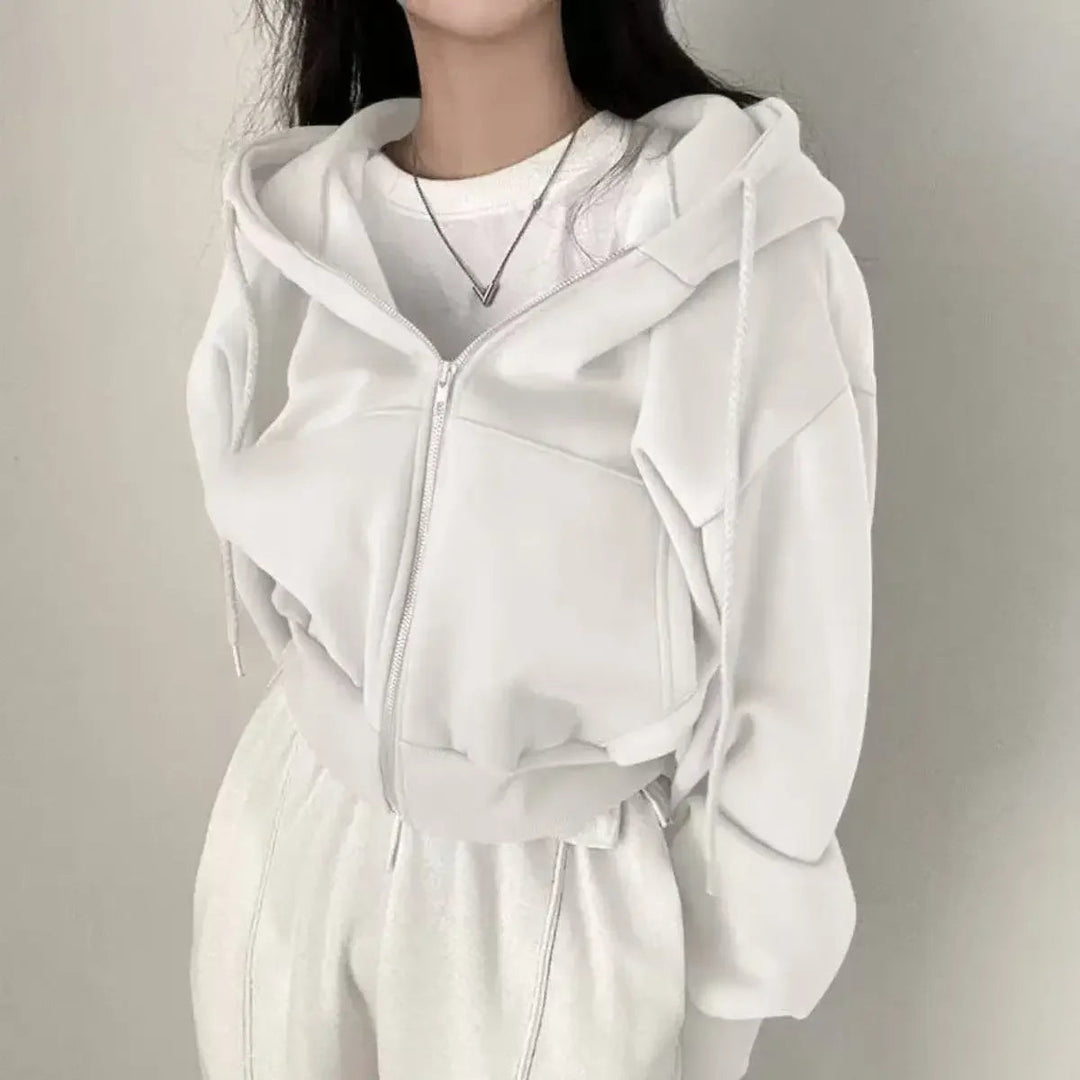 Jane | Cropped Zip-Up Hoodie