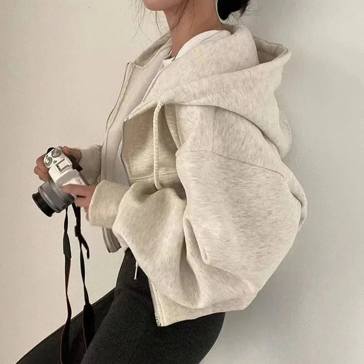 Jane | Cropped Zip-Up Hoodie