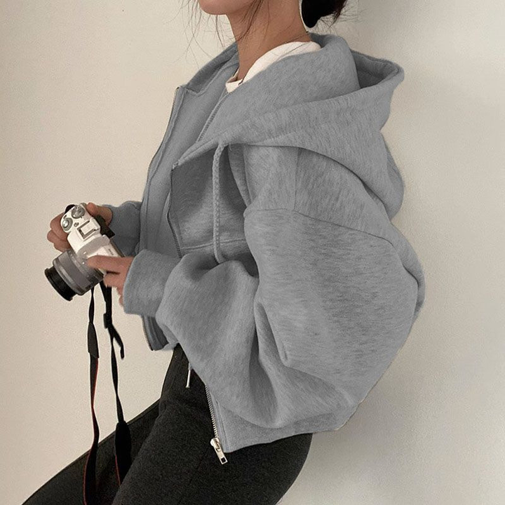 Jane | Cropped Zip-Up Hoodie