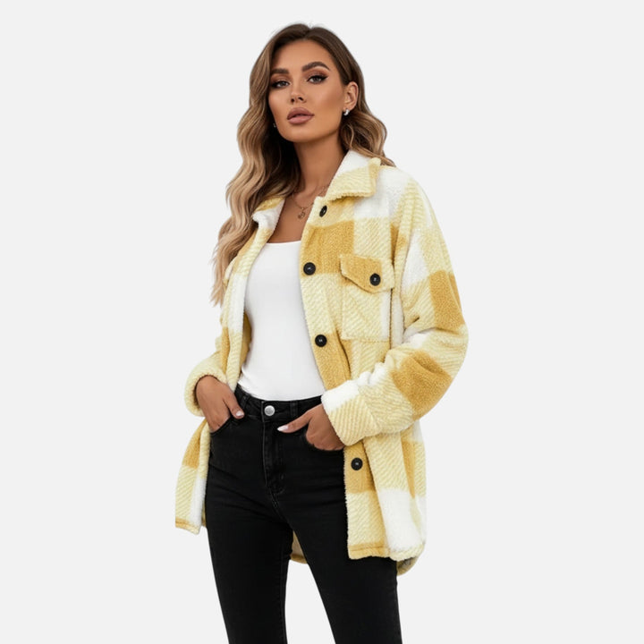 Jane | Sophie Laurent Plaid Plush Sherpa Jacket