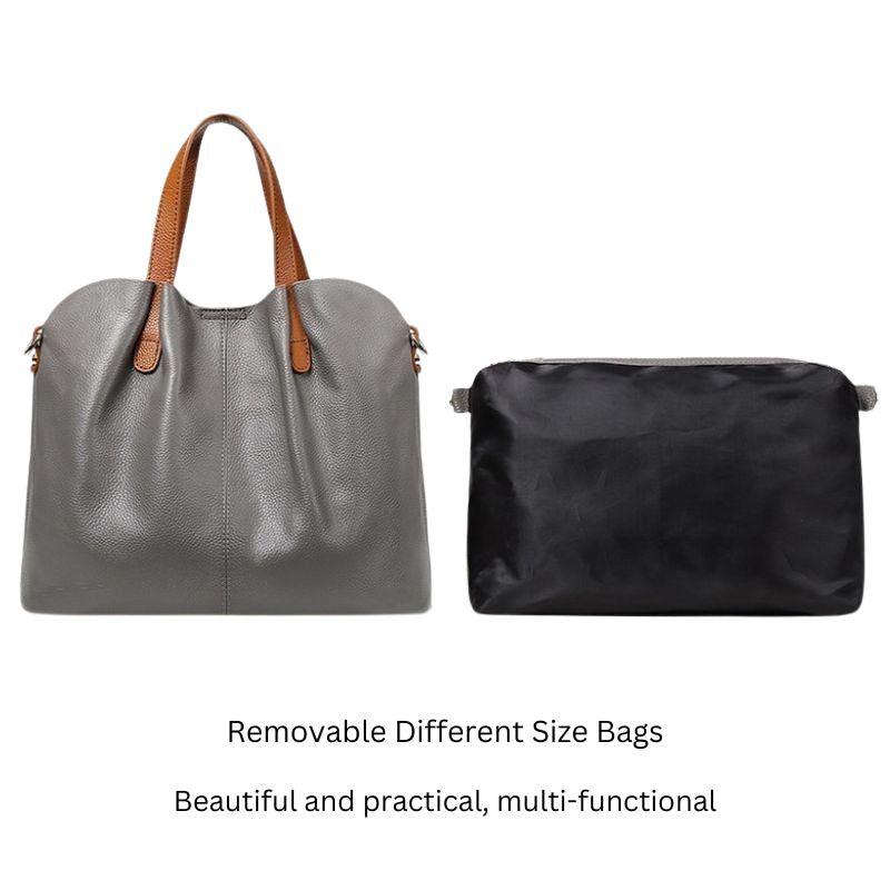 Jane | Genuine Leather Handbag with Litchi Grain