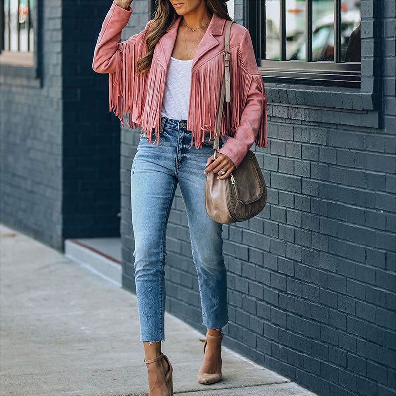 Jane | Fringed Leather Jacket
